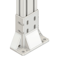 33-45903S-1 MODULAR SOLUTIONS FOOT 45MM X 90MM (3) SIDED FOOT W/11MM FLOOR ANCHOR HOLES